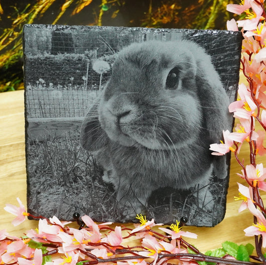 Individuelle Fotogravur auf Schieferplatte