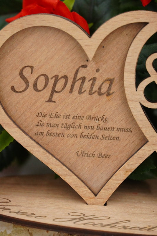 Aufsteller Hochzeit Doppelherz mehrlagig - RJC - Circle