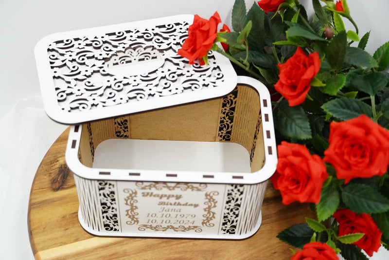 Geburtstagsbox Ornamentdesign - personalisierbar - RJC - Circle