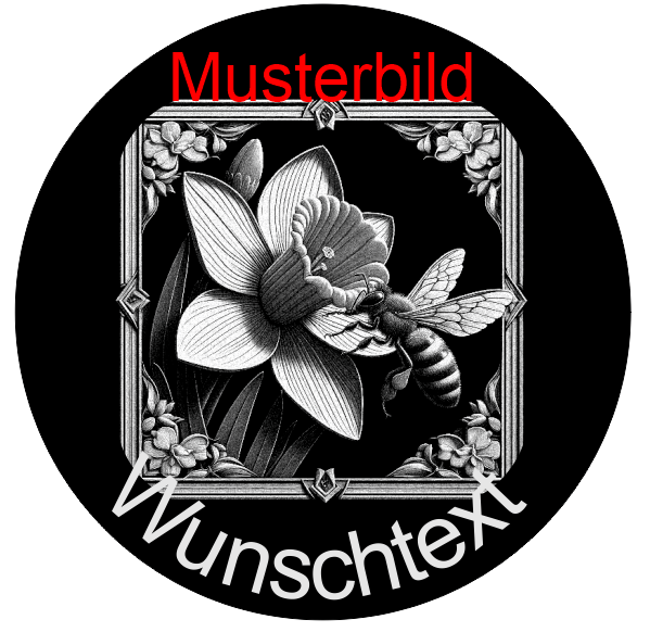 Insekten Untersetzer "Biene auf Narzisse" - personalisierbar - RJC - Circle