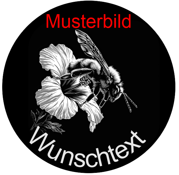 Insekten Untersetzer "Honigbiene auf Hibiskus" - personalisierbar - RJC - Circle