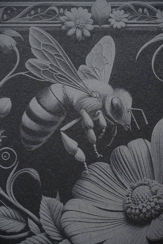 Insekten Untersetzer "Honigbiene mit Blume" - personalisierbar - RJC - Circle