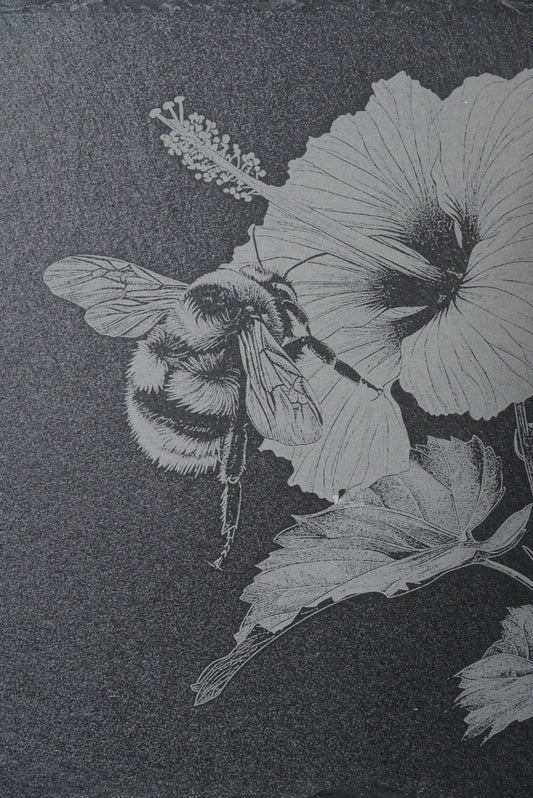 Insekten Untersetzer "Hummel auf Blume" - personalisierbar - RJC - Circle