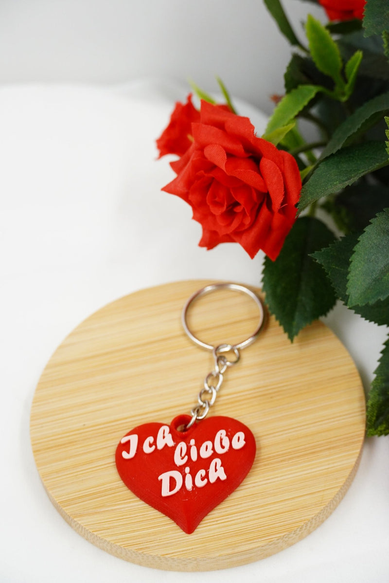 Schlüsselanhänger Herz mit Schriftzug, 3D - Druck - RJC - Circle