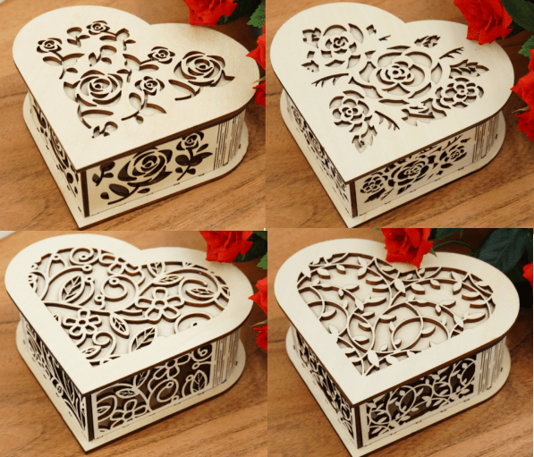 Große Herz-Geschenkbox aus Birken-/Lindensperrholz mit Lasergravur, gefertigt in Niederbayern