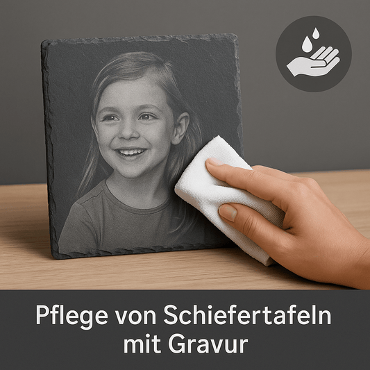 Schiefertafelpflege mit Gravur / Fotogravur - RJC-Circle
