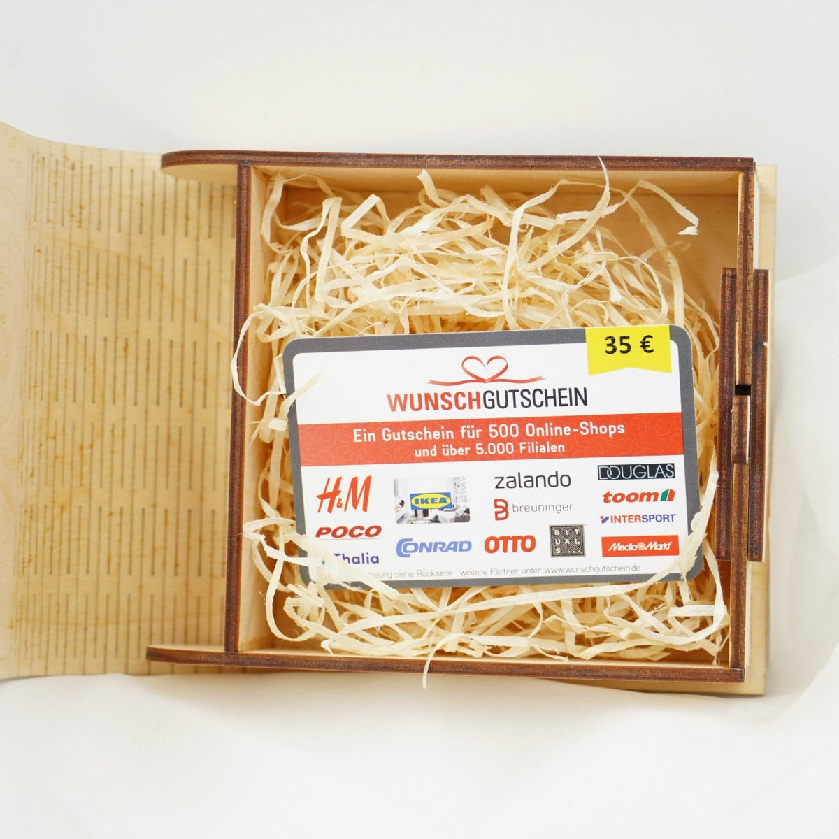 personalisierbare Geschenkbox mit Verschluss aus Holz für Hochzeit