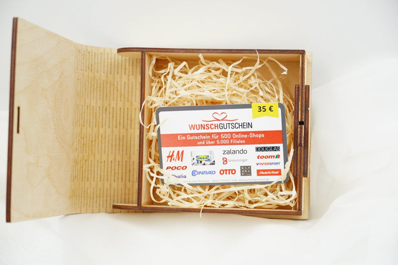personalisierbare Geschenkbox mit Verschluss aus Holz für Hochzeit