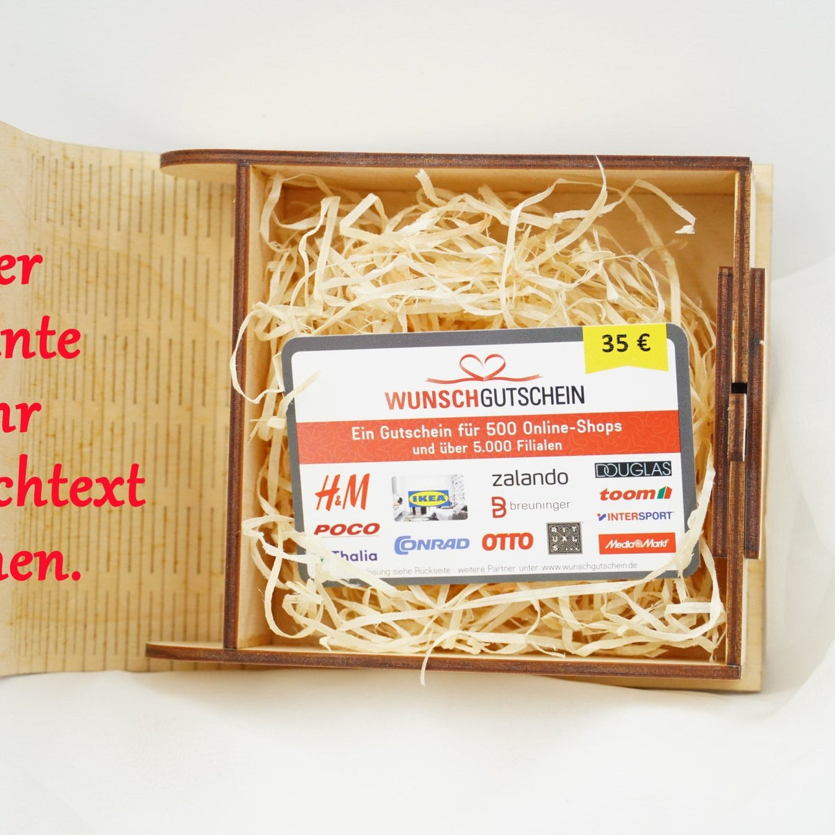 personalisierbare Geschenkbox mit Verschluss aus Holz für Hochzeit
