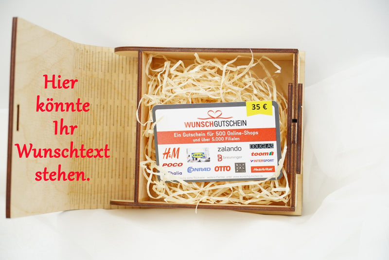 personalisierbare Geschenkbox mit Verschluss aus Holz für Hochzeit