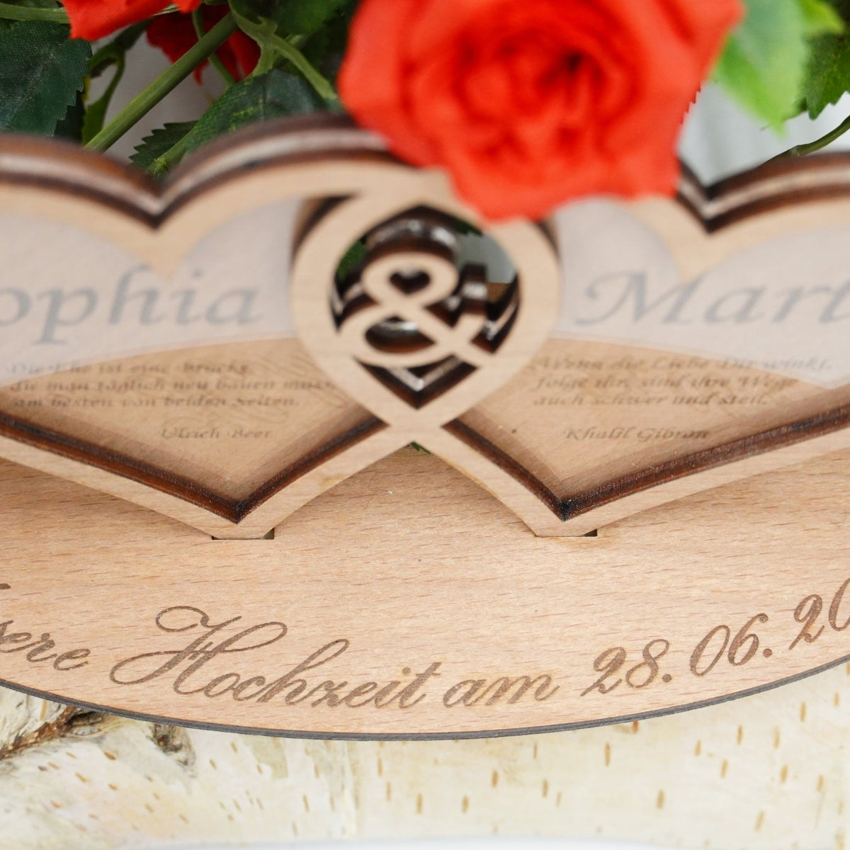Aufsteller Hochzeit Doppelherz mehrlagig - RJC - Circle