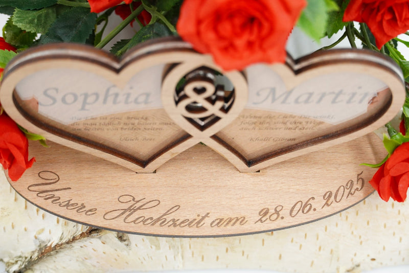 Aufsteller Hochzeit Doppelherz mehrlagig - RJC - Circle