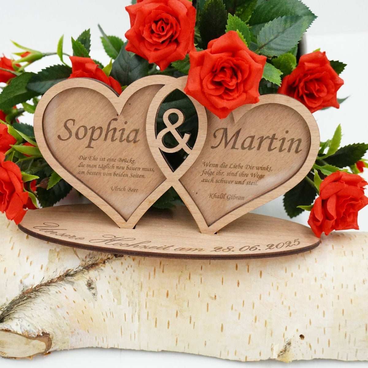 Aufsteller Hochzeit Doppelherz mehrlagig - RJC - Circle