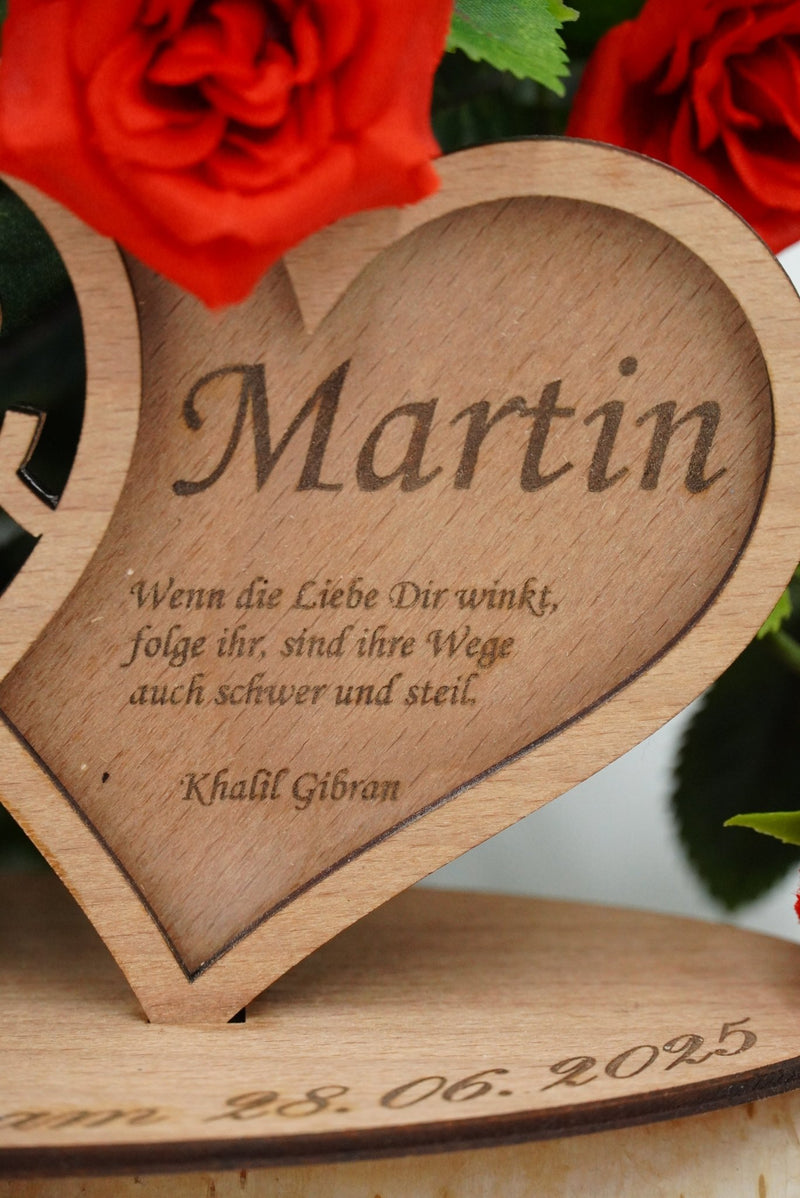 Aufsteller Hochzeit Doppelherz mehrlagig - RJC - Circle