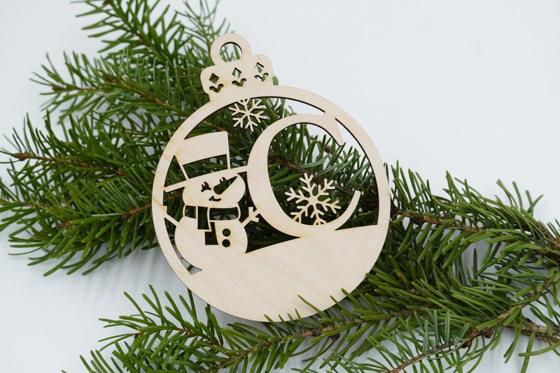 Christbaumschmuck "Schneemann" Buchstabe A bis M - personalisiert - RJC - Circle