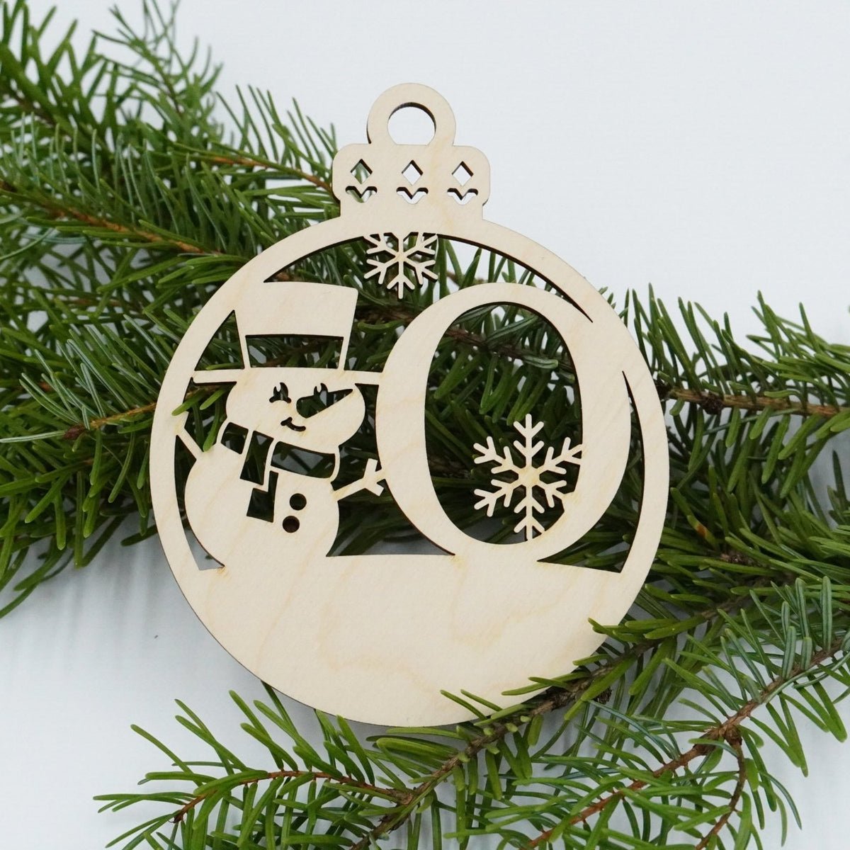 Christbaumschmuck "Schneemann" Buchstabe N bis Z - personalisiert - RJC - Circle