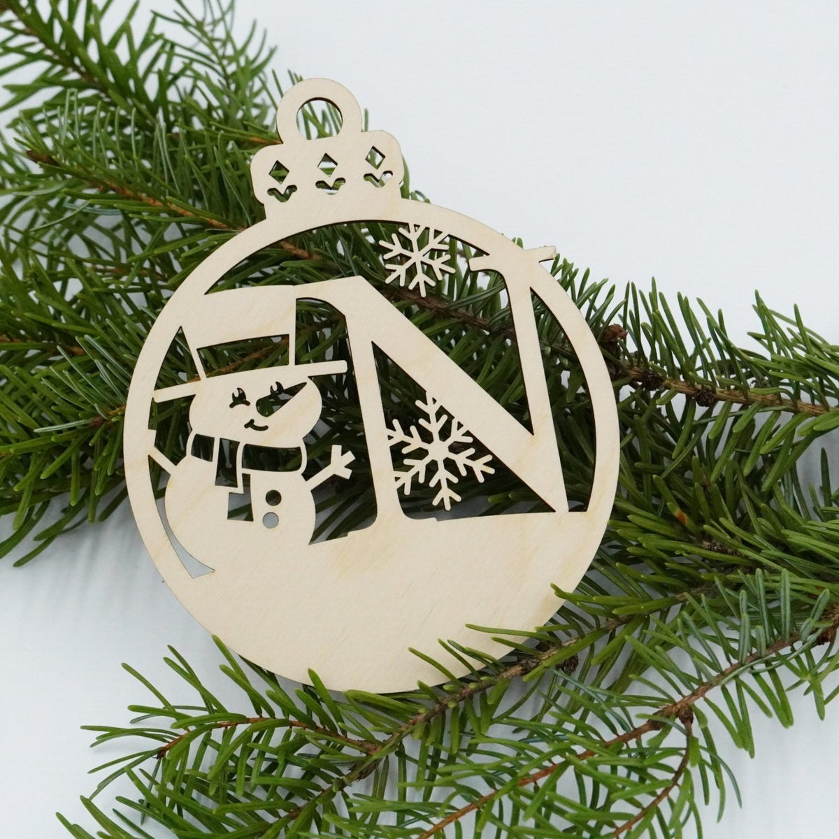 Christbaumschmuck "Schneemann" Buchstabe N bis Z - personalisiert - RJC - Circle