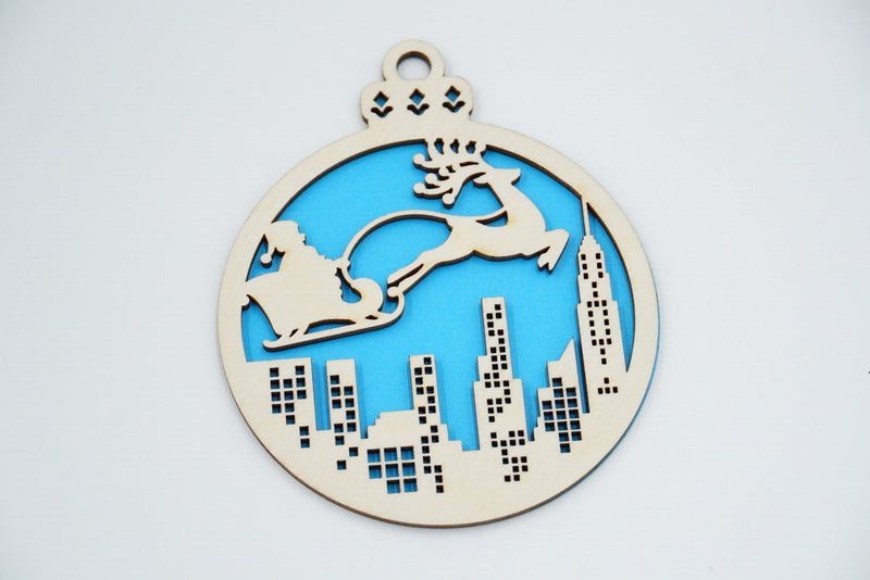 Christbaumschmuck "Weihnachtsmann on Tour" - RJC - Circle