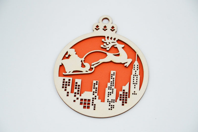 Christbaumschmuck "Weihnachtsmann on Tour" - RJC - Circle