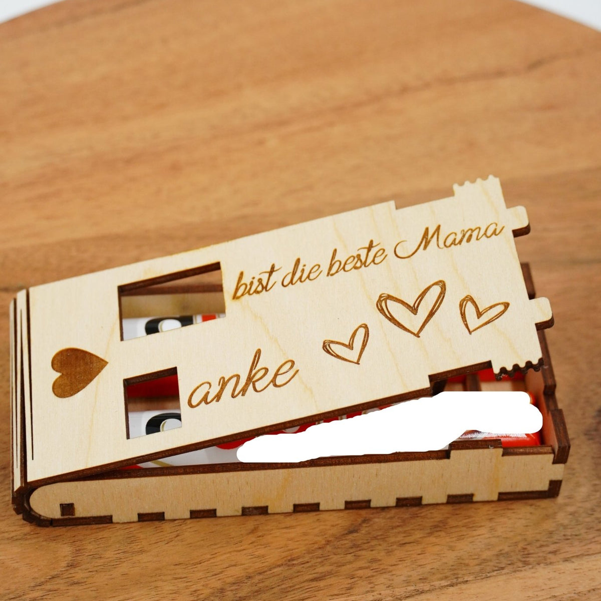 DU - Schokoriegelbox doppelt - personalisierbar Valentin - RJC - Circle