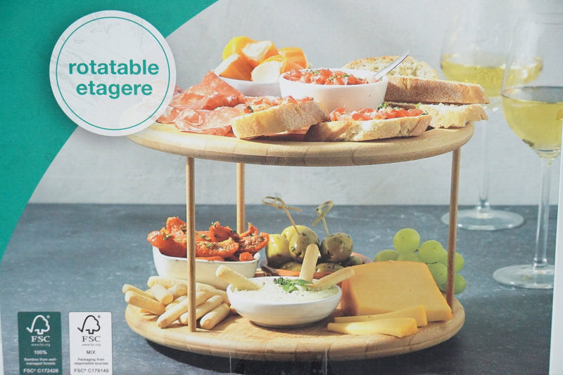 Etagere aus Bambus – Zwei Etagen mit Drehteller - RJC - Circle