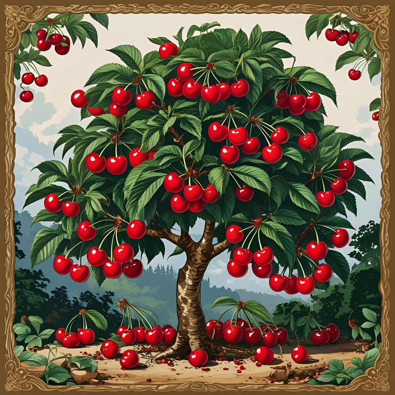 Schiefer-Baumschild „Kirsche“ mit Lasergravur – wetterfestes Naturschild, regional graviert in Niederbayern, ideal für Garten & Gedenkbäume