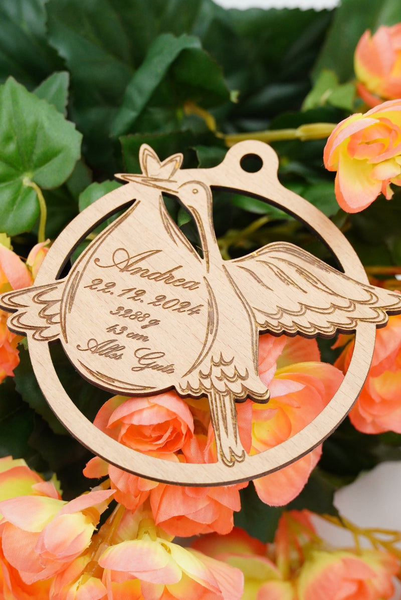 Geburt Baby Anhänger Buche - RJC - Circle