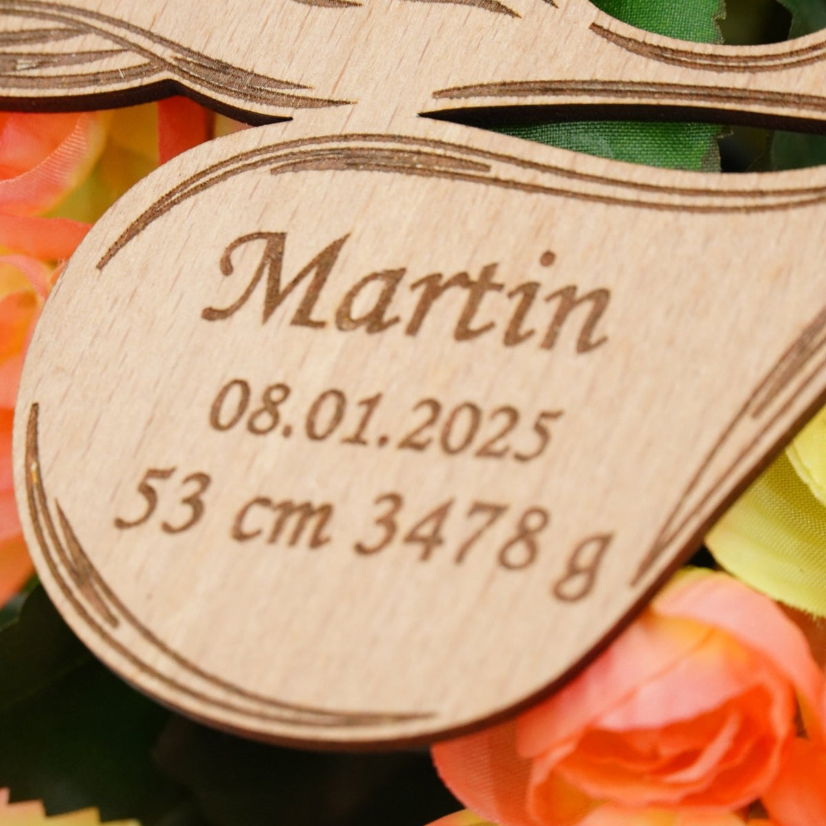 Geburt Baby Anhänger Buche - RJC - Circle