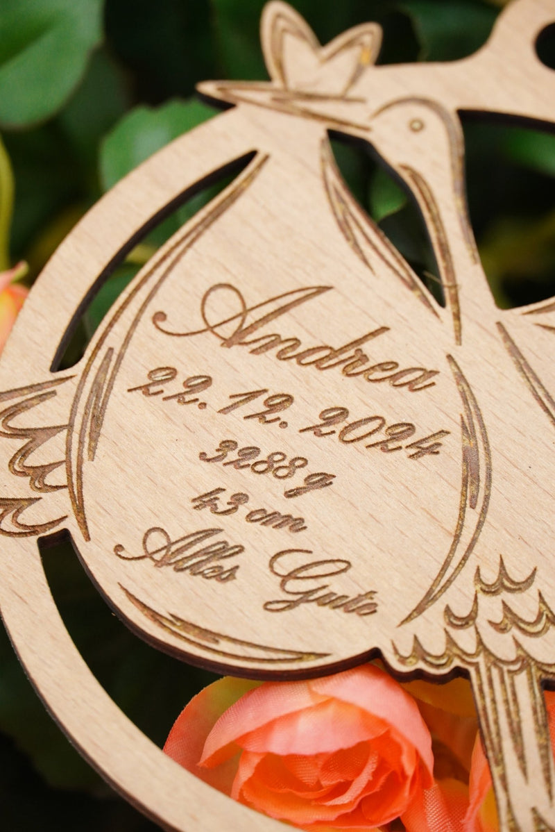 Geburt Baby Anhänger Buche - RJC - Circle