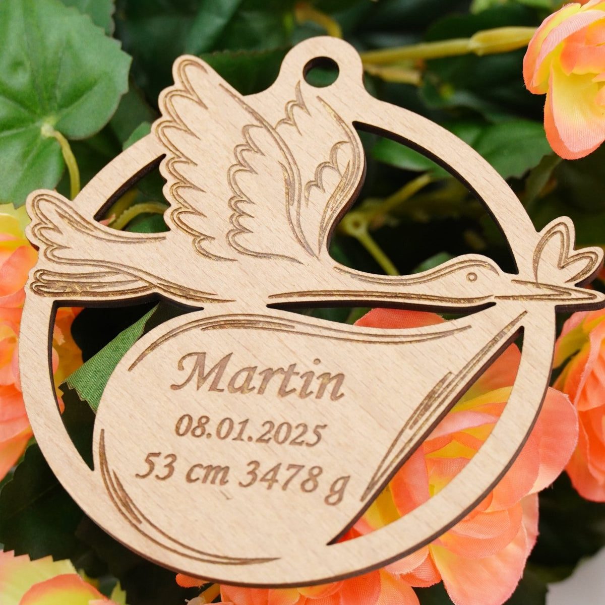 Geburt Baby Anhänger Buche - RJC - Circle