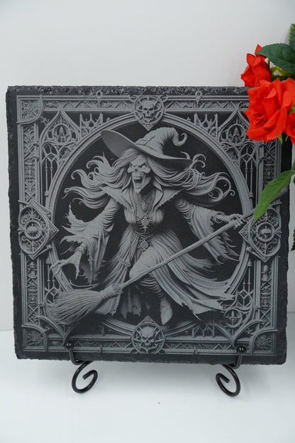 Halloween Untersetzer "Hexe" - personalisierbar - RJC - Circle