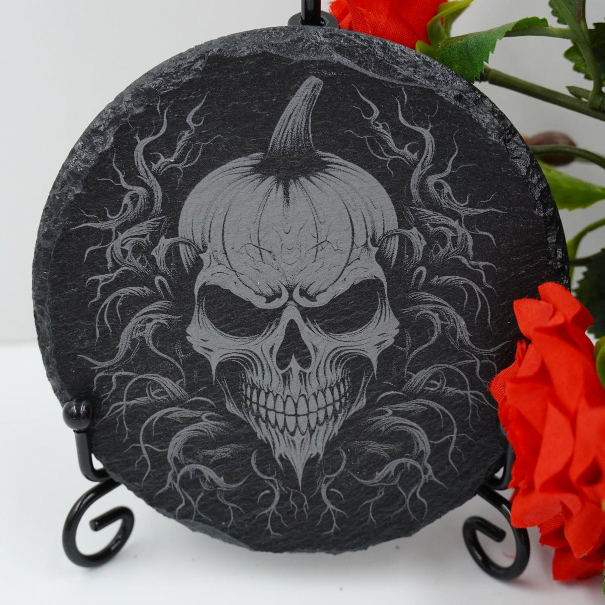 Halloween Untersetzer Kürbis Skulls personalisierbar - RJC - Circle