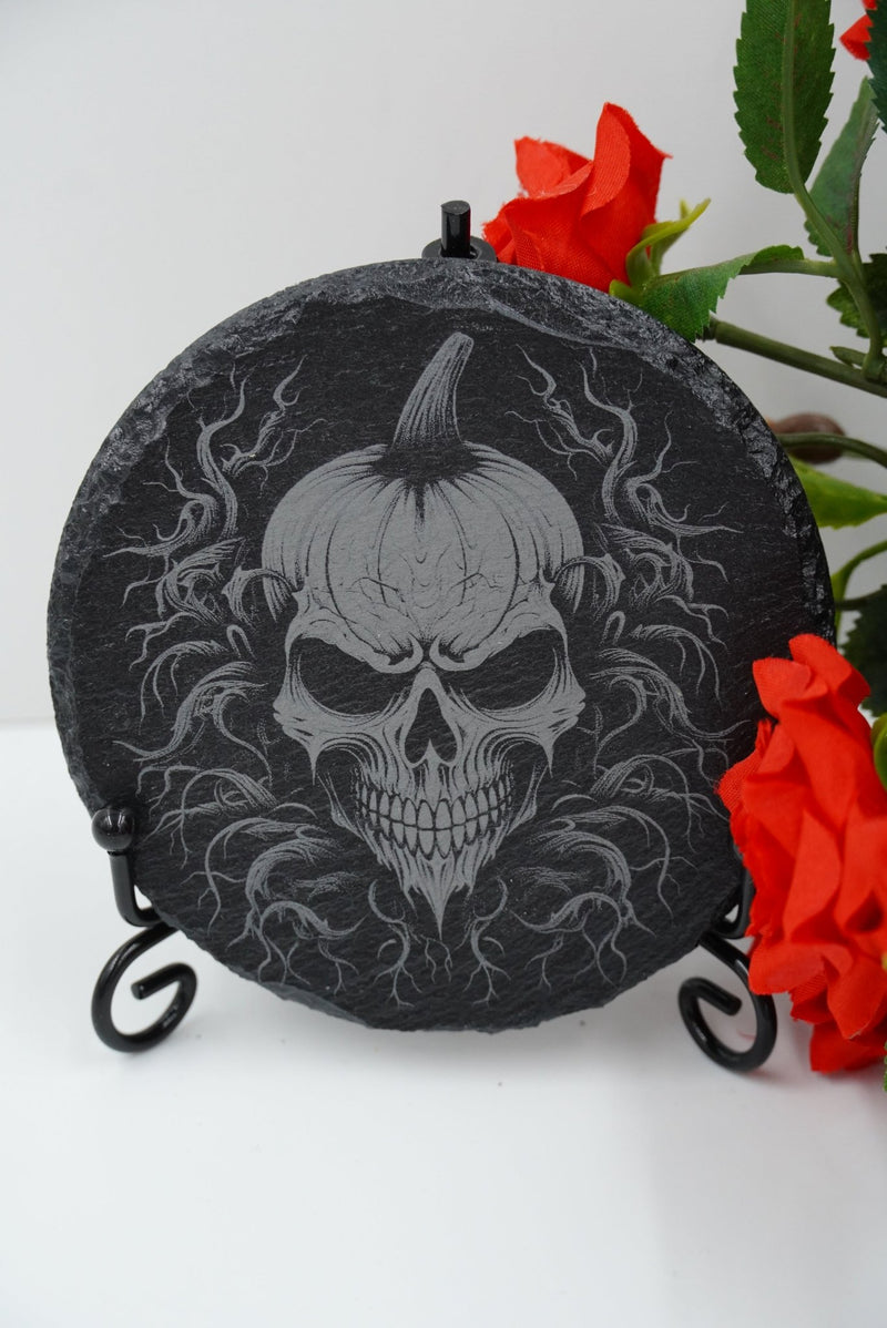 Halloween Untersetzer Kürbis Skulls personalisierbar - RJC - Circle