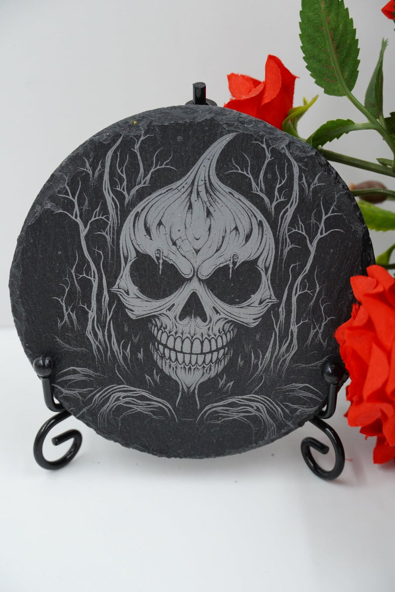 Halloween Untersetzer Kürbis Skulls personalisierbar - RJC - Circle