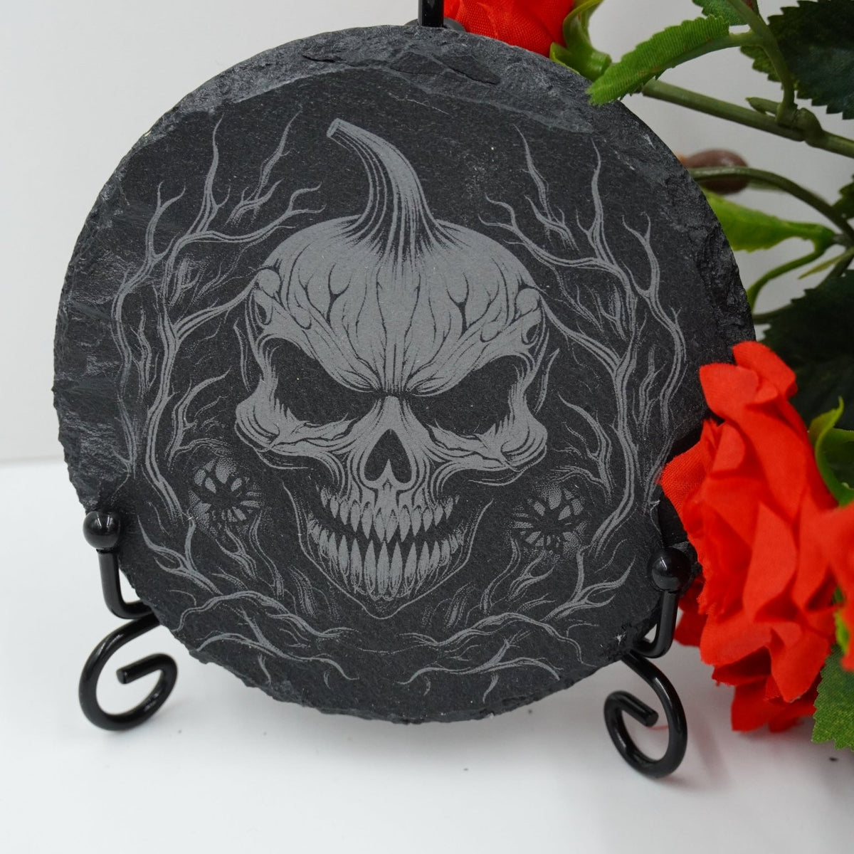 Halloween Untersetzer Kürbis Skulls personalisierbar - RJC - Circle