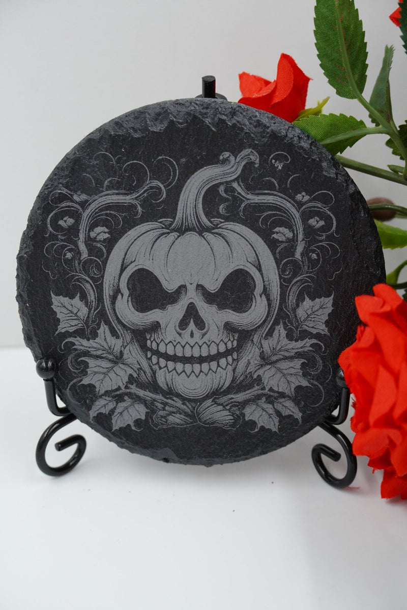Halloween Untersetzer Kürbis Skulls personalisierbar - RJC - Circle