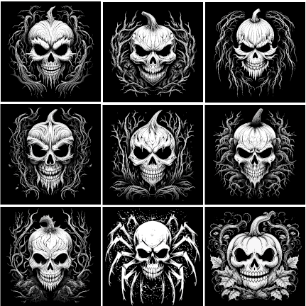 Halloween Untersetzer Kürbis Skulls personalisierbar - RJC - Circle