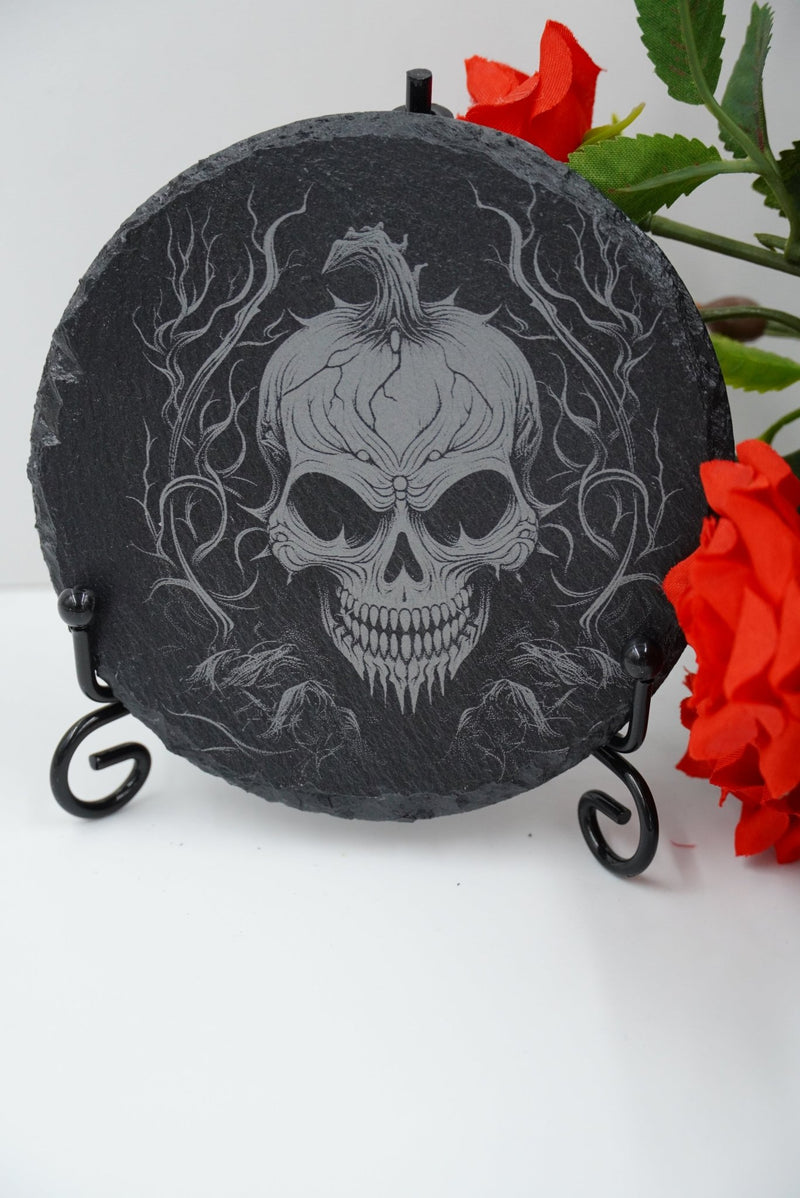 Halloween Untersetzer Kürbis Skulls personalisierbar - RJC - Circle