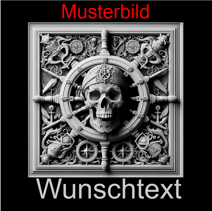 Halloween Untersetzer "Piratenschädel" - personalisierbar - RJC - Circle