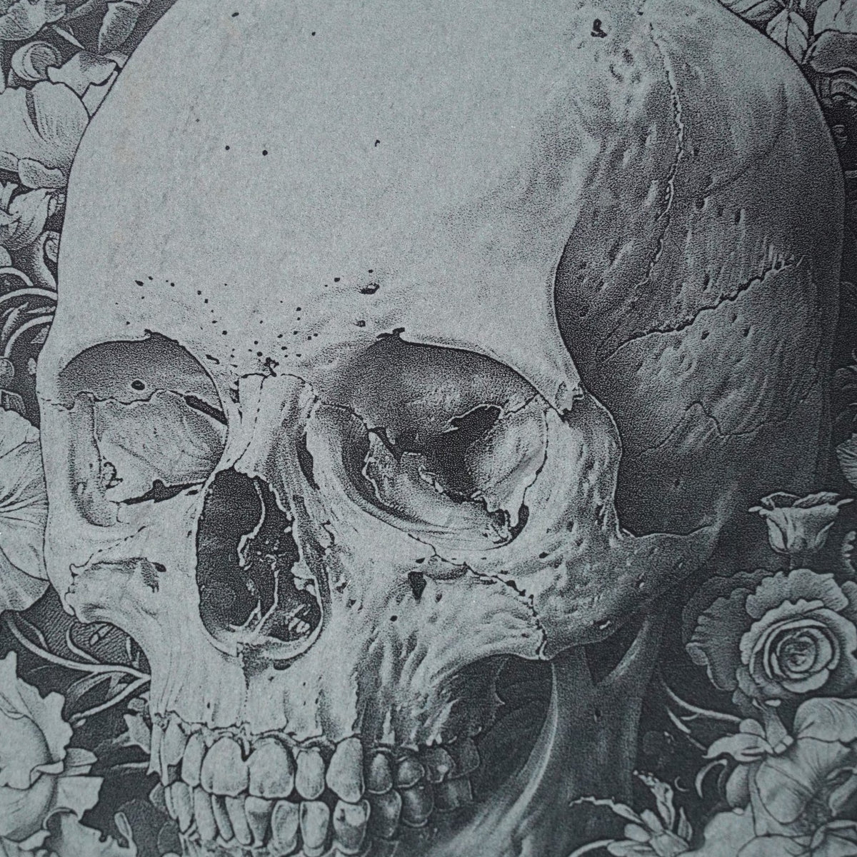 Halloween Untersetzer "Skull" der Dritte im Blumenbett - personalisierbar - RJC - Circle