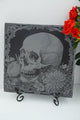 Halloween Untersetzer "Skull Rose und Aster" - personalisierbar - RJC - Circle