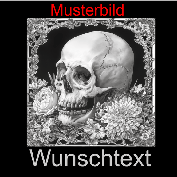 Halloween Untersetzer "Skull Rose und Aster" - personalisierbar - RJC - Circle