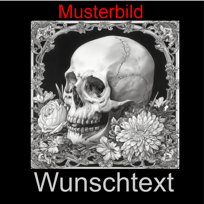 Halloween Untersetzer "Skull Rose und Aster" - personalisierbar - RJC - Circle