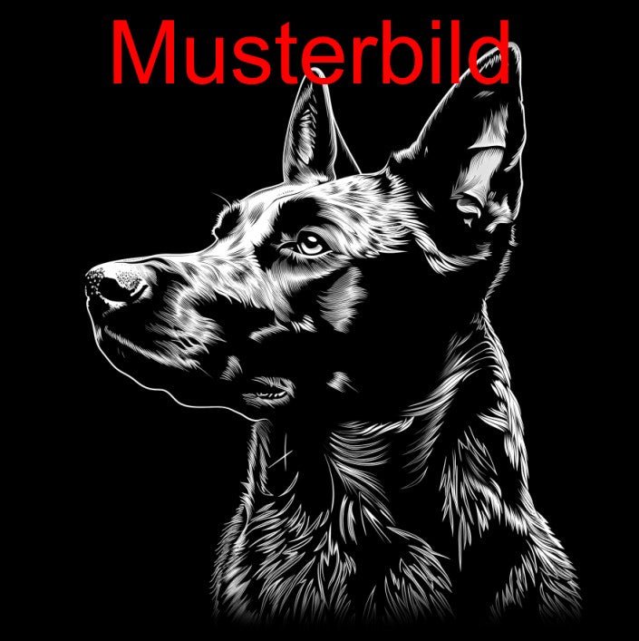 „Hier wache ich“ Schieferschild mit Gravur – Haustier Türschild für Hundehalter - RJC - Circle