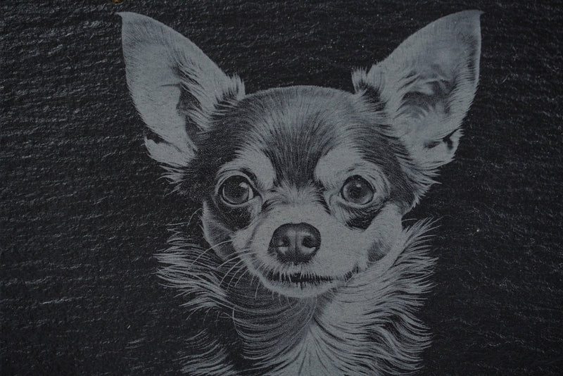 „Hier wache ich“ Schieferschild mit Gravur – Haustier Türschild für Hundehalter - RJC - Circle