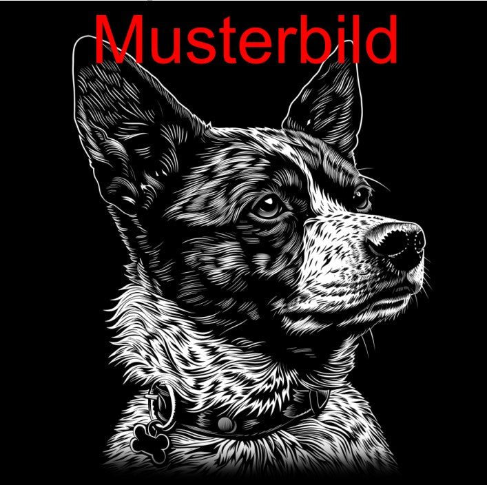 „Hier wache ich“ Schieferschild mit Gravur – Haustier Türschild für Hundehalter - RJC - Circle