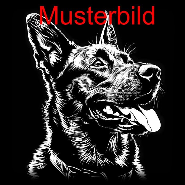 „Hier wache ich“ Schieferschild mit Gravur – Haustier Türschild für Hundehalter - RJC - Circle