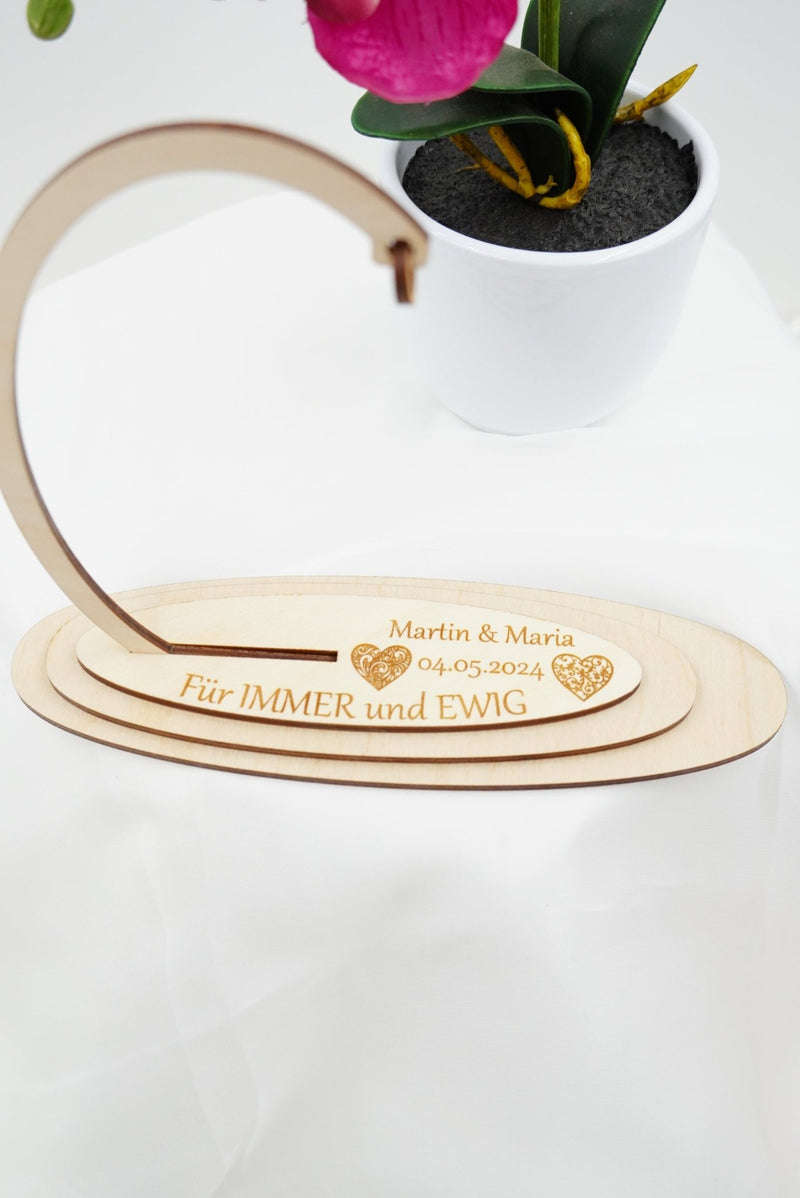 Hochzeit Herz freihängend "verbundene rote Herzen" drehbar - personalisierbar - RJC - Circle