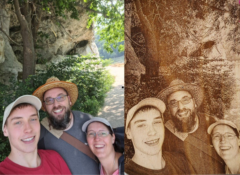 Ihre Fotogravur personalisiert auf Buchenholzbrett - Geburtstag - RJC - Circle