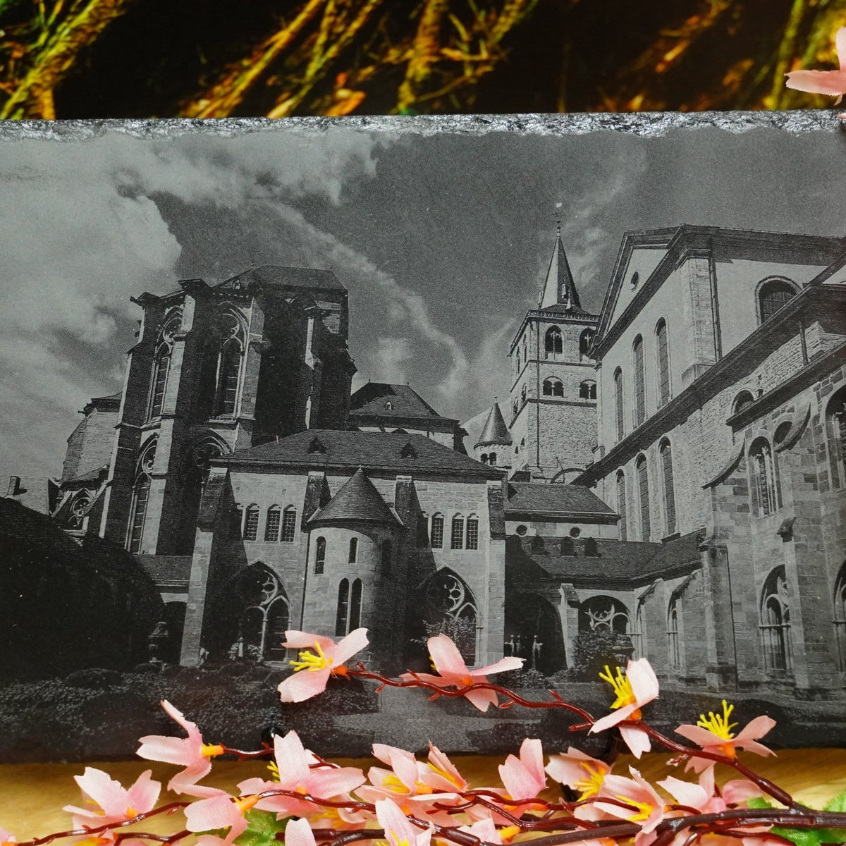 Individuelle Fotogravur auf Schieferplatte ca. 30*20 cm – Dein Foto als Kunstwerk - RJC - Circle